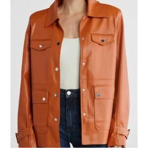 WEWOREWHAT Vegan Leather Western Jacket in Cider NWOT Size Women's Small